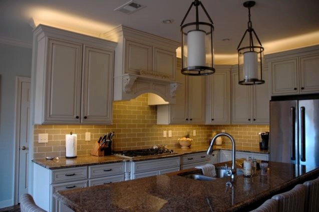 Led Under Cabinet Lighting Kitchen Traditional with Country Kitchen Easy To