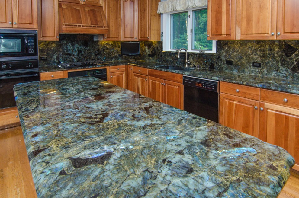 Lemurian Blue Granite Kitchen Traditional with Blue Granite Blue Kitchen