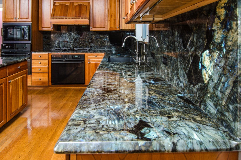 Lemurian Blue Granite Kitchen Traditional with Blue Granite Blue Kitchen2