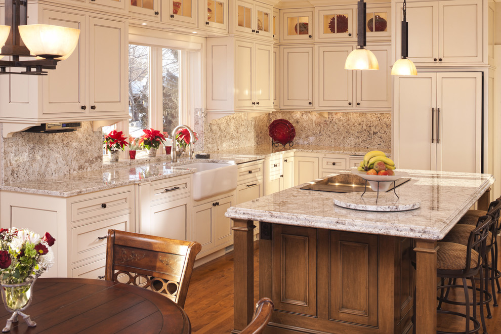 Light Color Granite Kitchen Traditional with Alder Alder Cabinetry Alder