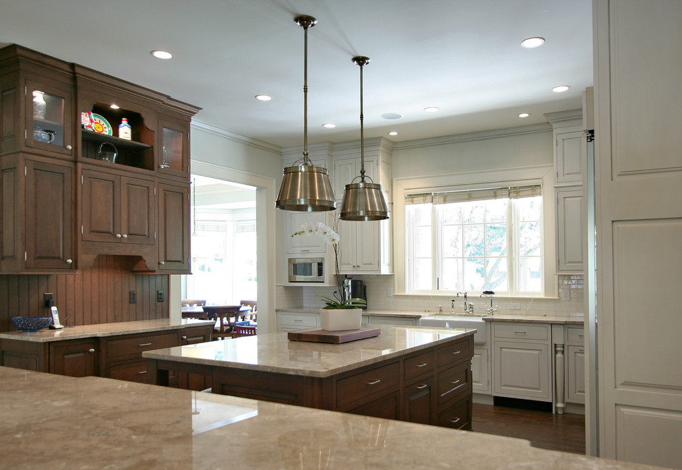 Light Color Granite Kitchen Traditional with Beadboard Ceiling Lighting Kitchen