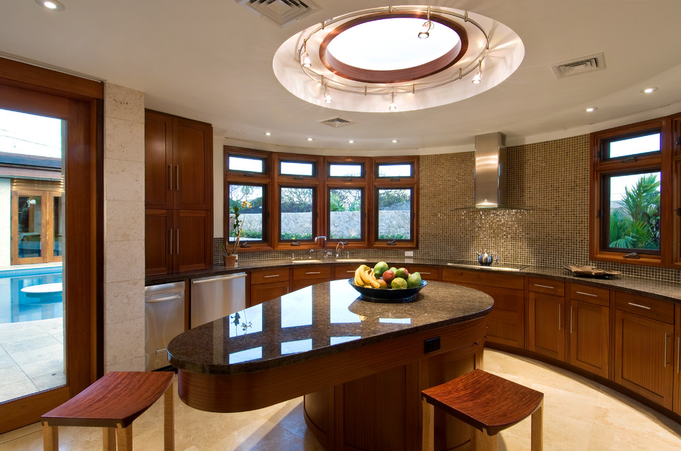 Light Colored Kitchen Cabinets Kitchen Contemporary with Beige Tile Floor Circular
