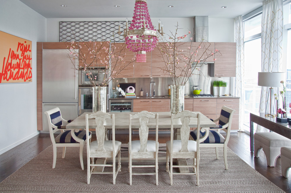 Light Colored Kitchen Cabinets Kitchen Contemporary with Cherry Blossoms Drum Shade