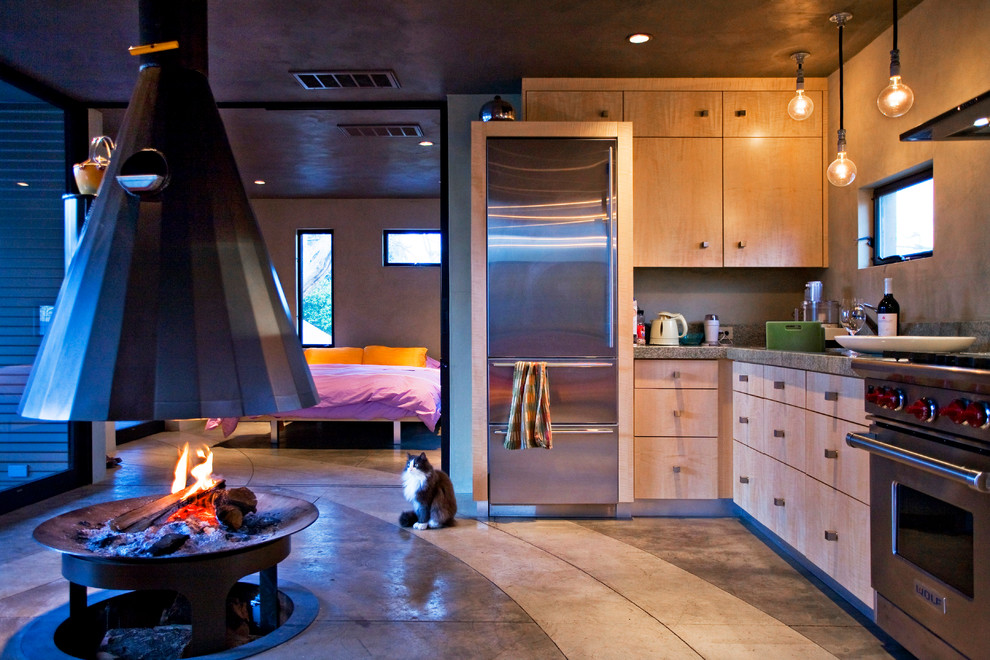Light Colored Kitchen Cabinets Kitchen Industrial with Bulb Pendants Ceiling Lighting