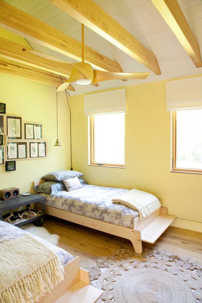Lilly Pulitzer Bedding Bedroom Contemporary with Beams Blonde Wood Ceiling