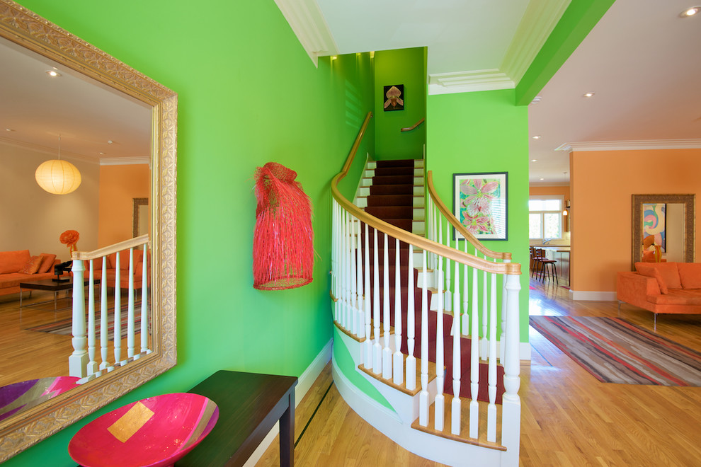 Lime Green Bedding Entry Contemporary with Area Rug Baseboards Bold