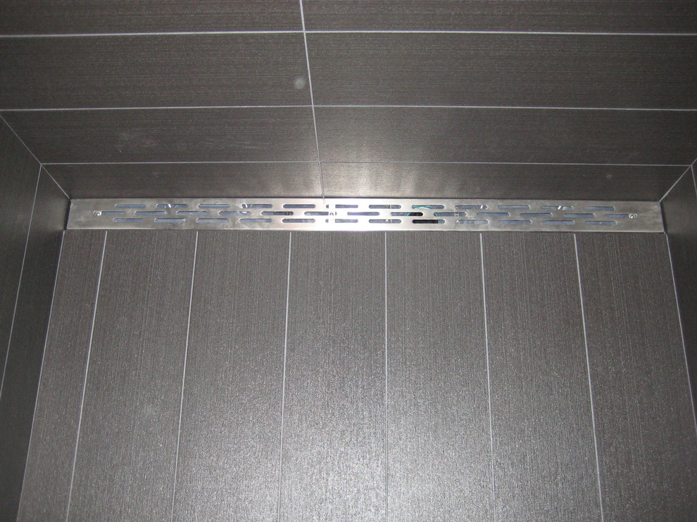 Linear Shower Drain Bathroom Contemporary with None 2