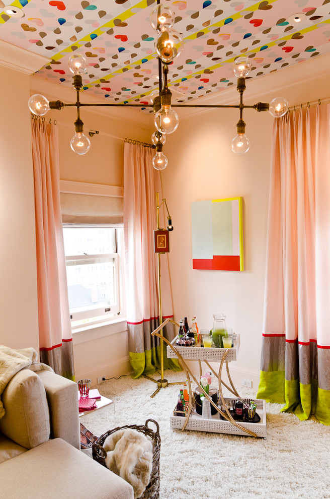 Living Room Ceiling Lights Bedroom Eclectic with Artwork Basket Beverage Cart