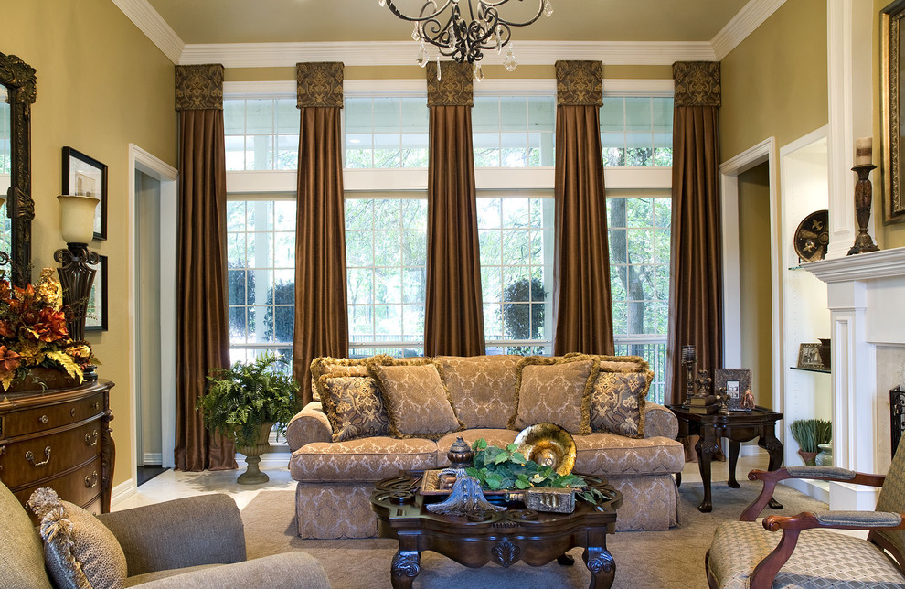 Living Room Drapes Living Room Mediterranean with Cabriole Legs Damask Draperies