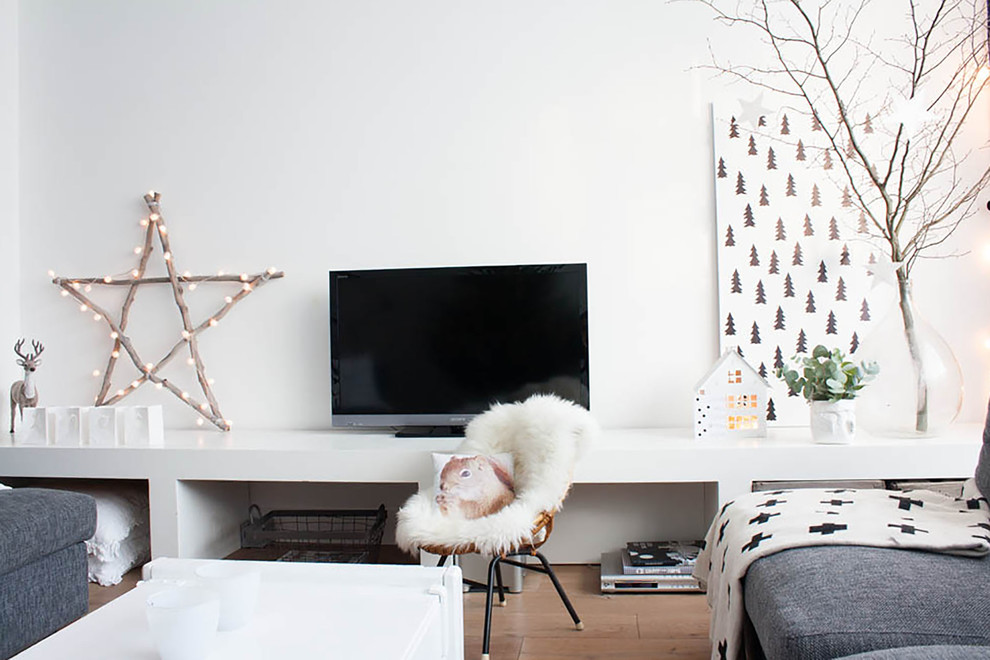 Long Media Cabinet Living Room Eclectic with Christmas My Houzz 