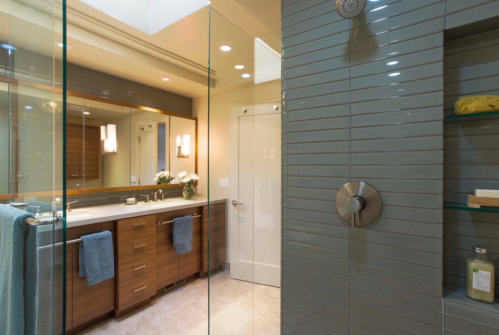 Long Shower Drain Bathroom Contemporary with None 