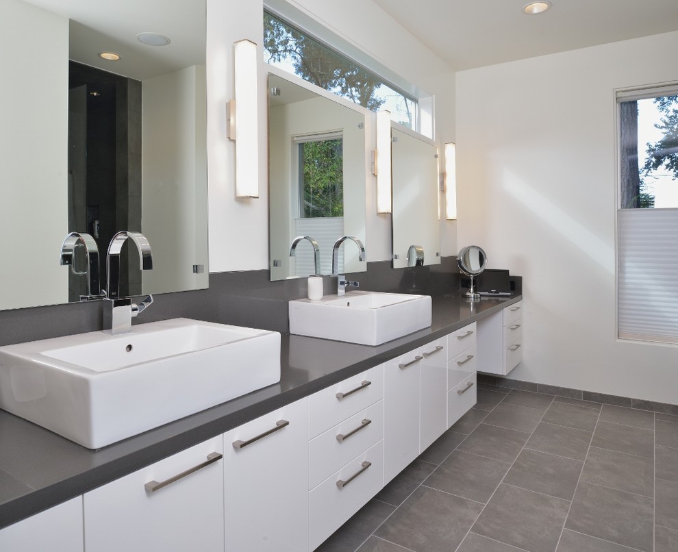 Long Wall Sconces Bathroom Modern with Clerestory Contemporary Double Sinks