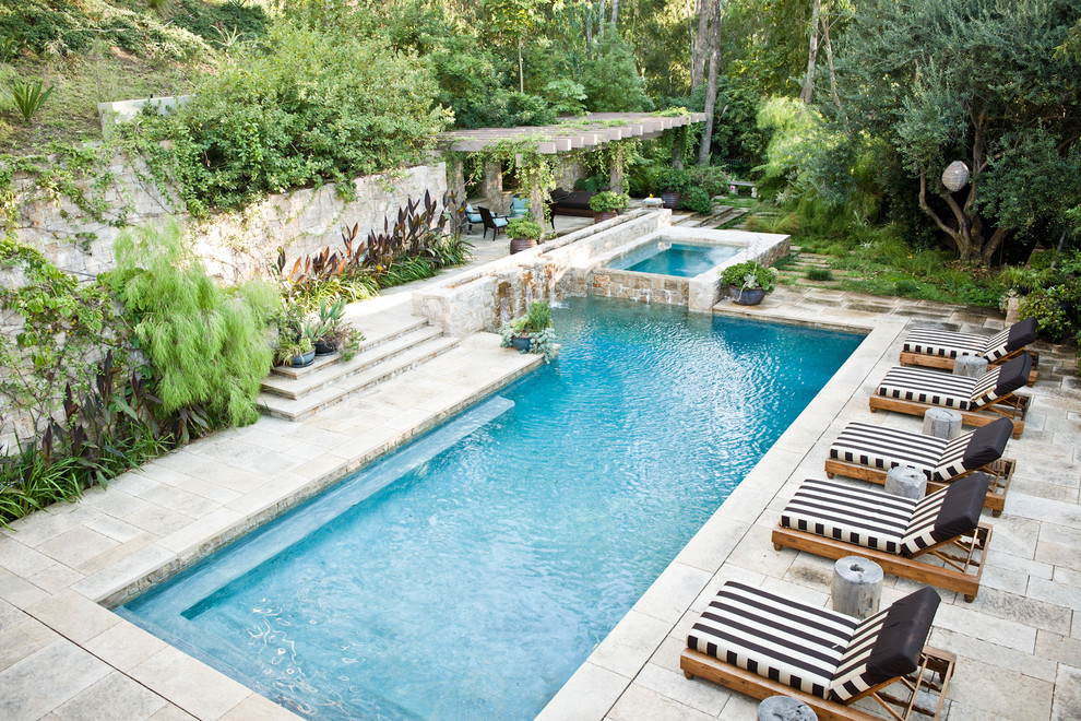 Lounge Chair Outdoor Pool Mediterranean with Backyard Covered Patio Hot