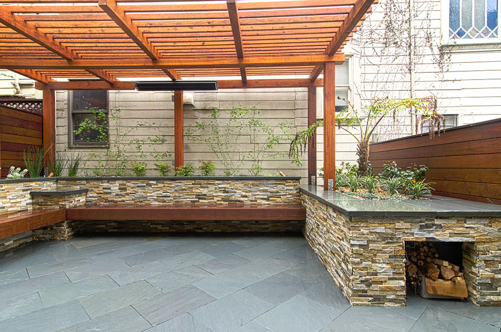 Low Maintenance Grass Patio Contemporary with None 