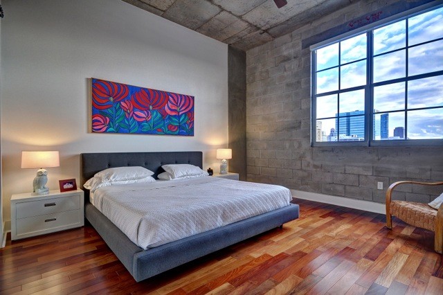 Low Platform Bed Bedroom Industrial with None 