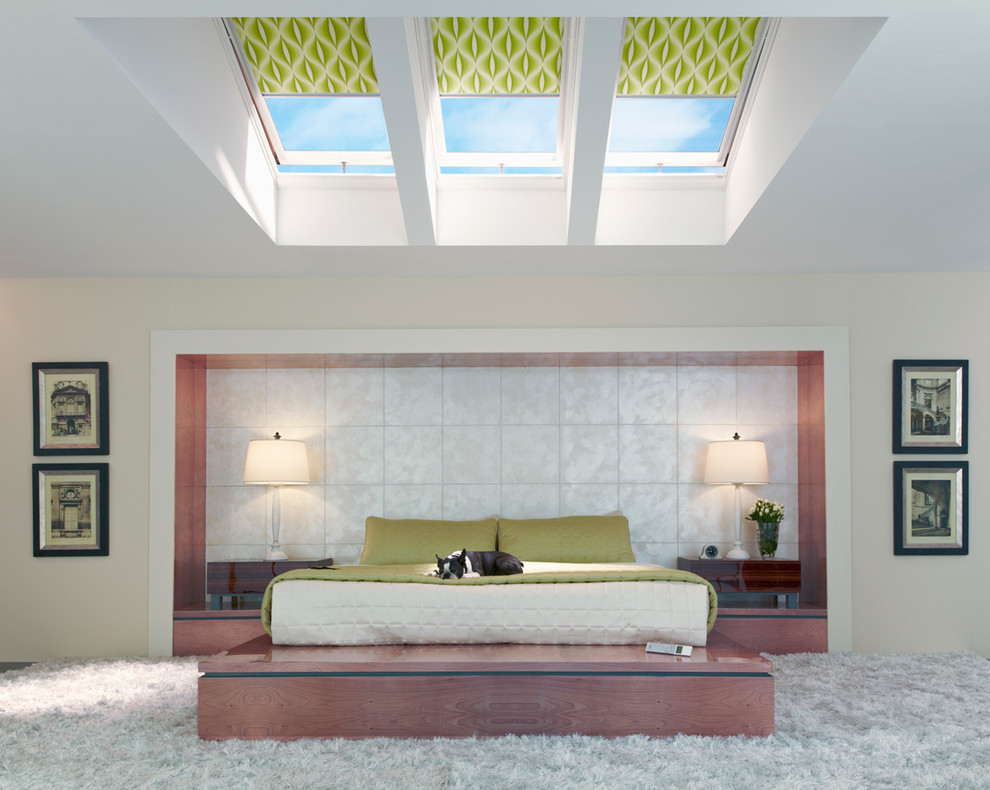 Low Profile Bed Frame Bedroom Contemporary with None 