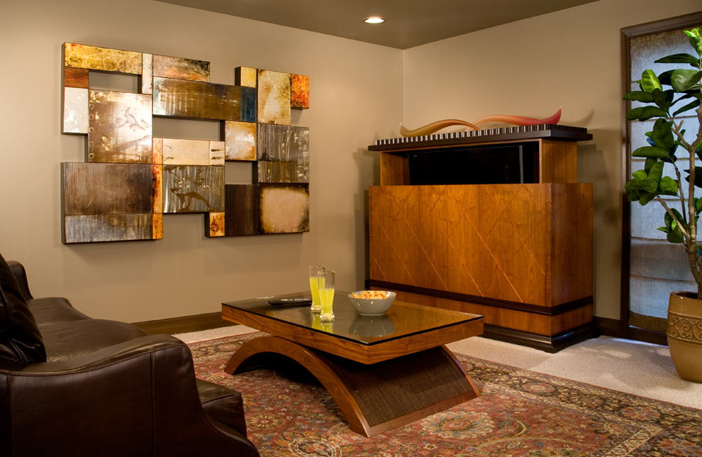 Low Tv Cabinet Family Room Contemporary with Area Rug Art Arrangement1