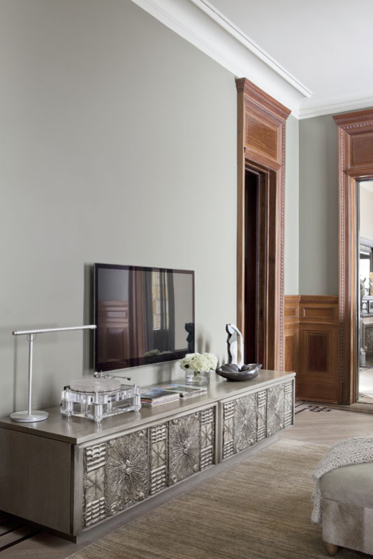 Low Tv Cabinet Family Room Transitional with Brownstone Media Console 