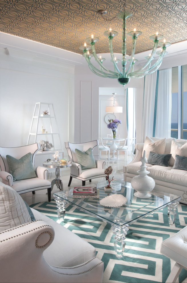 Lucite Coffee Table Living Room Contemporary with Accent Ceiling Ceiling Wallpaper