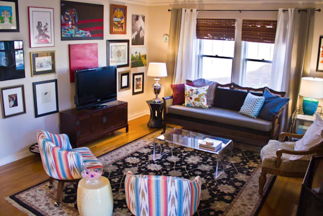 Lucite Coffee Table Living Room Eclectic with Acrylic Art Art Collection