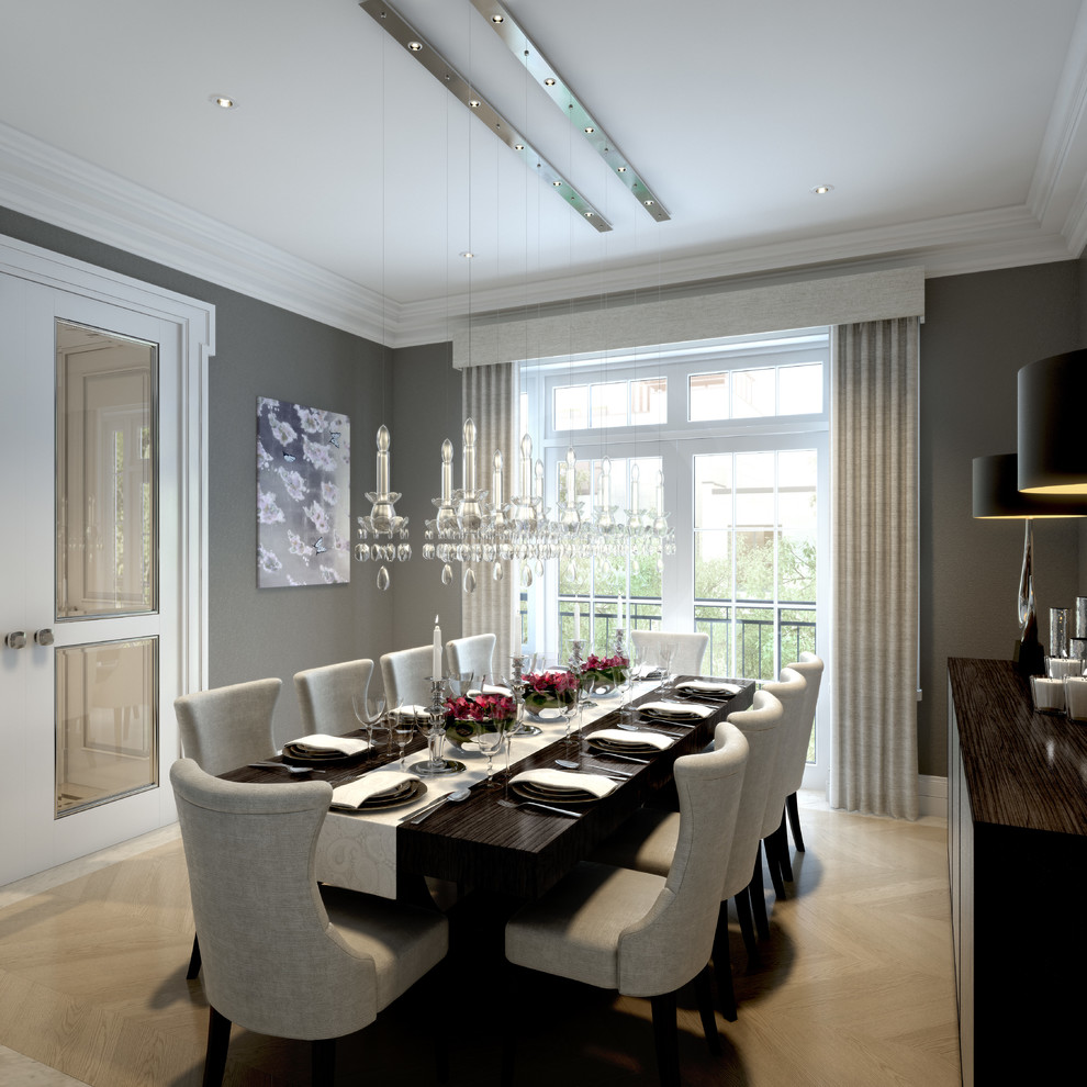 Luxury Dining Sets Dining Room Transitional with Beige Curtains Beige Dining