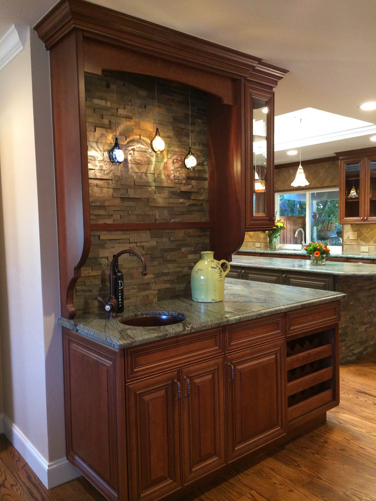 Luxury Kitchen Cabinets Kitchen Mediterranean with Bar Copper Faucet Copper