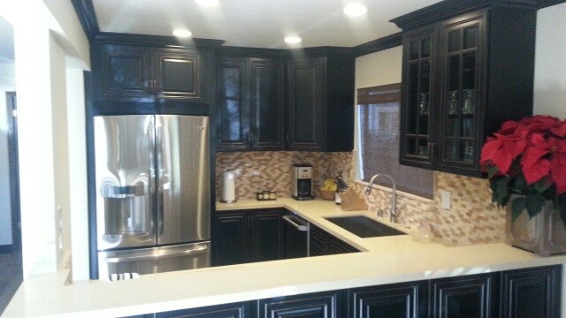 Luxury Kitchen Designs Kitchen with Brown Tile Kitchen Backsplash