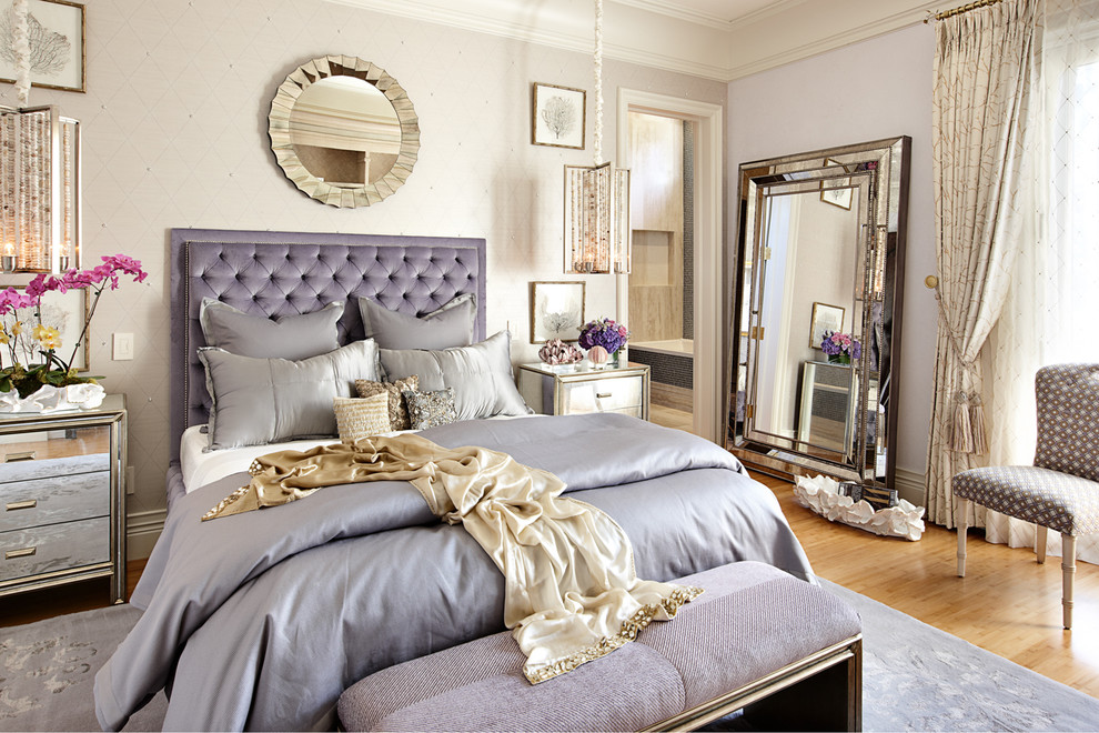Magical Thinking Bedding Bedroom Eclectic with Crown Molding Feminine Mirror