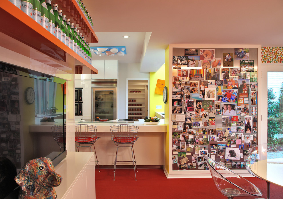 Magnetic Wall Covering Kitchen Modern with Acrylic Dining Chairs Bar