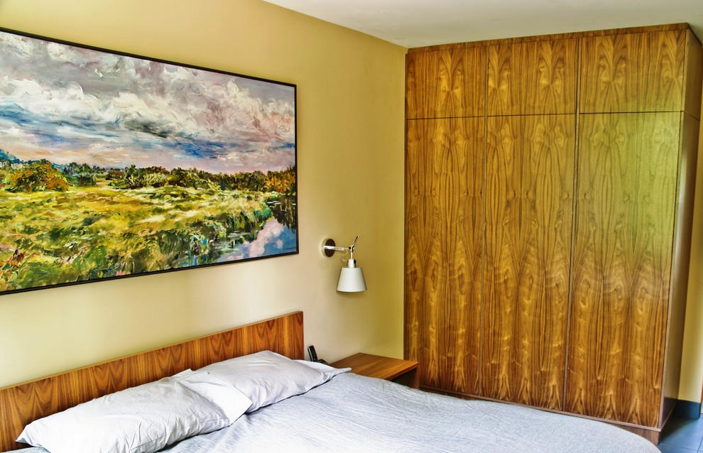 Mango Wood Furniture Bedroom Modern with Artwork Closet Low Profile