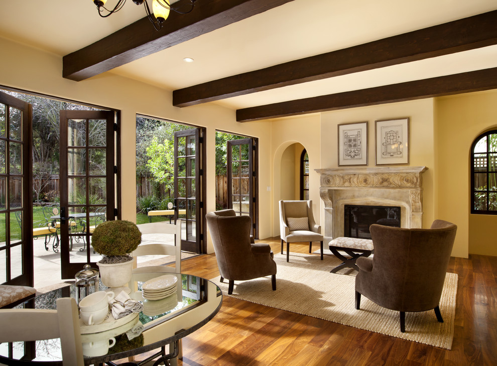 Mantel Designs Ideas Family Room Traditional with Arched Doorway Chair Elegant