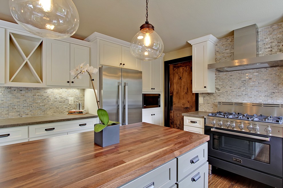 Maple Shaker Cabinets Kitchen Contemporary with None 