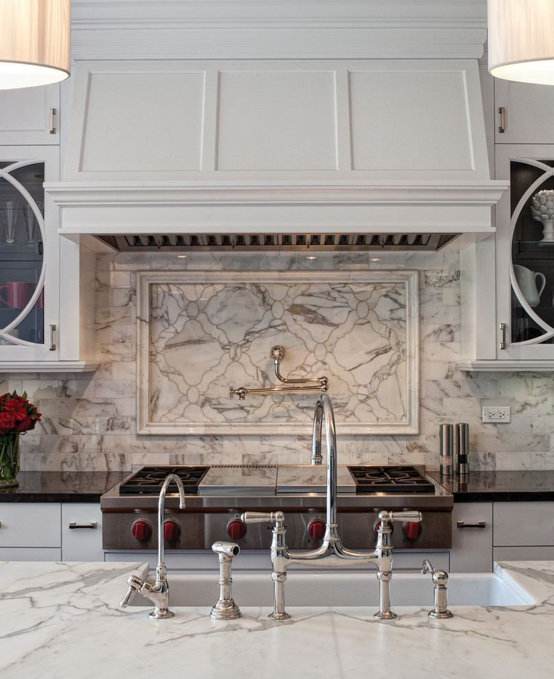 Marble Backsplash Ideas Kitchen Traditional with None 