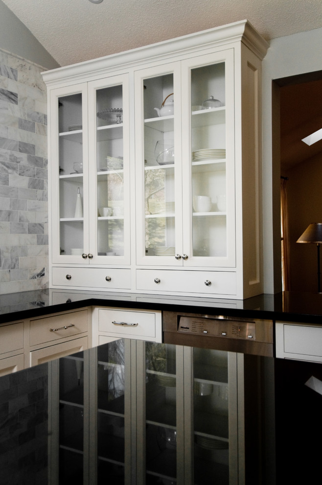 Marble Backsplash Tile Kitchen Traditional with Backsplash Black Counters China