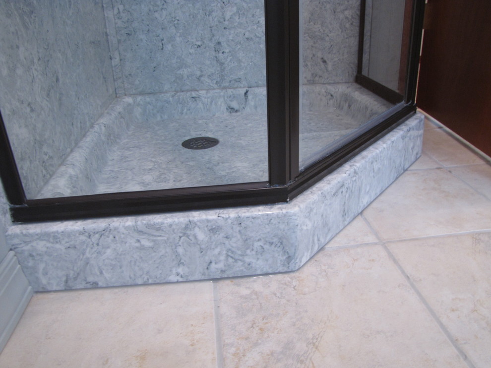 Marble Shower Base Spaces Traditional with Cultured Marble Neo Angle Shower