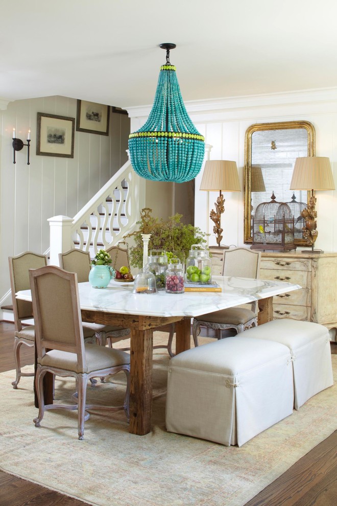 Marble Table Tops Dining Room Traditional with Area Rug Beads Chandelier