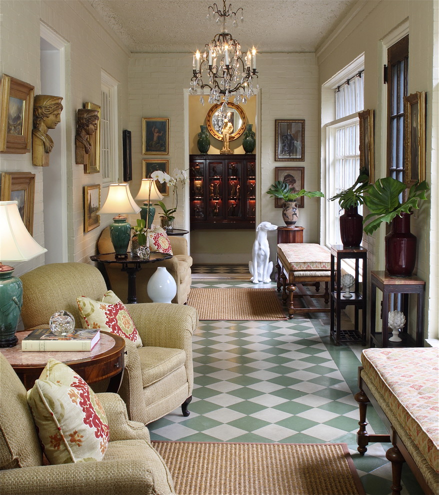 Marble Table Tops Hall Traditional with Antique Checker Floor Pattern