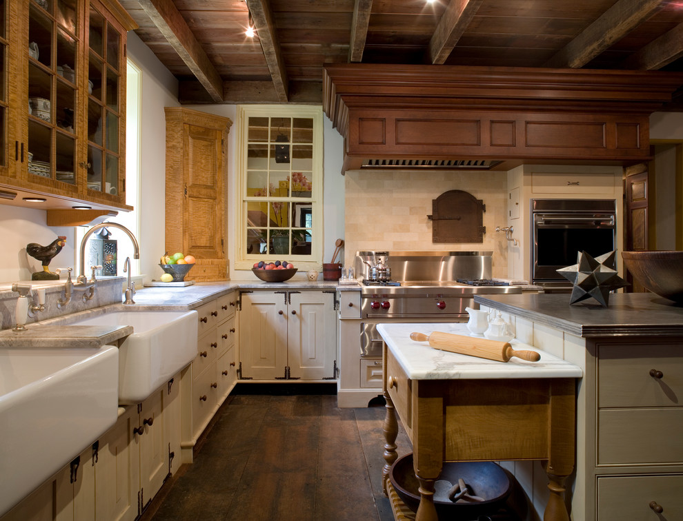 Marble Top Table Kitchen Traditional with Cream Kitchen Cabinets Farmhouse
