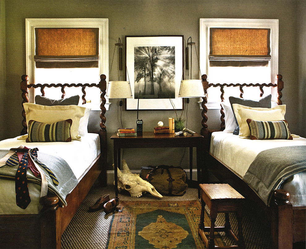 Masculine Bedroom Furniture Bedroom Traditional with Animal Skull Bag Bedside