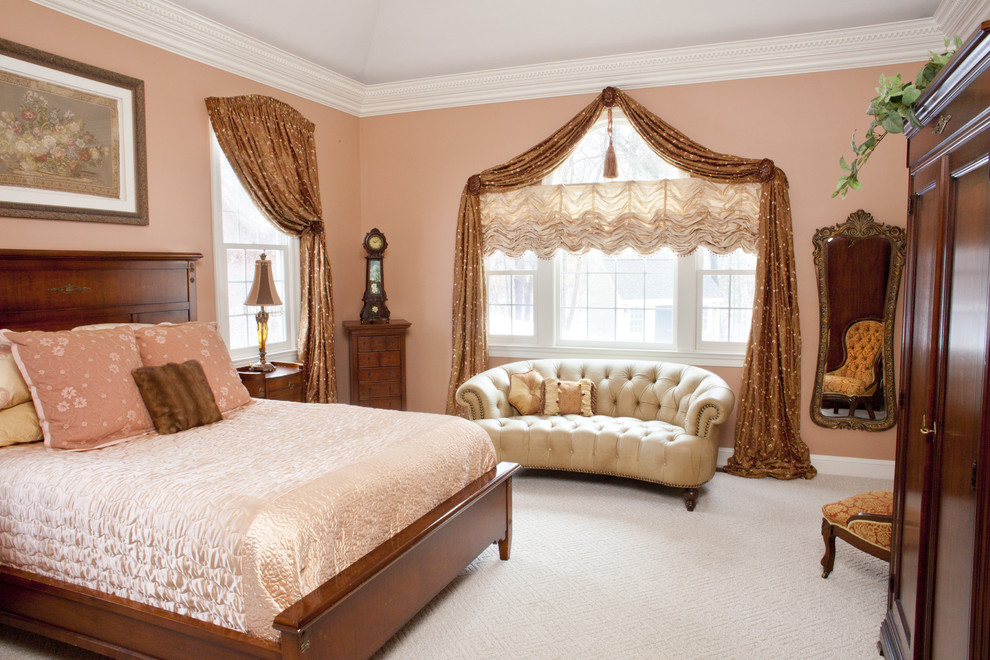 Master Bedroom Window Treatments Bedroom Traditional with Arched Swag Austrian Shade