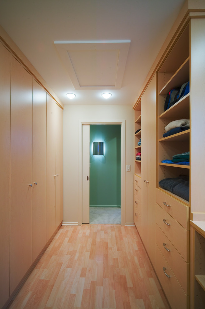 Master Closet Design Closet Contemporary with Baseboards Built in Cabinets Built In