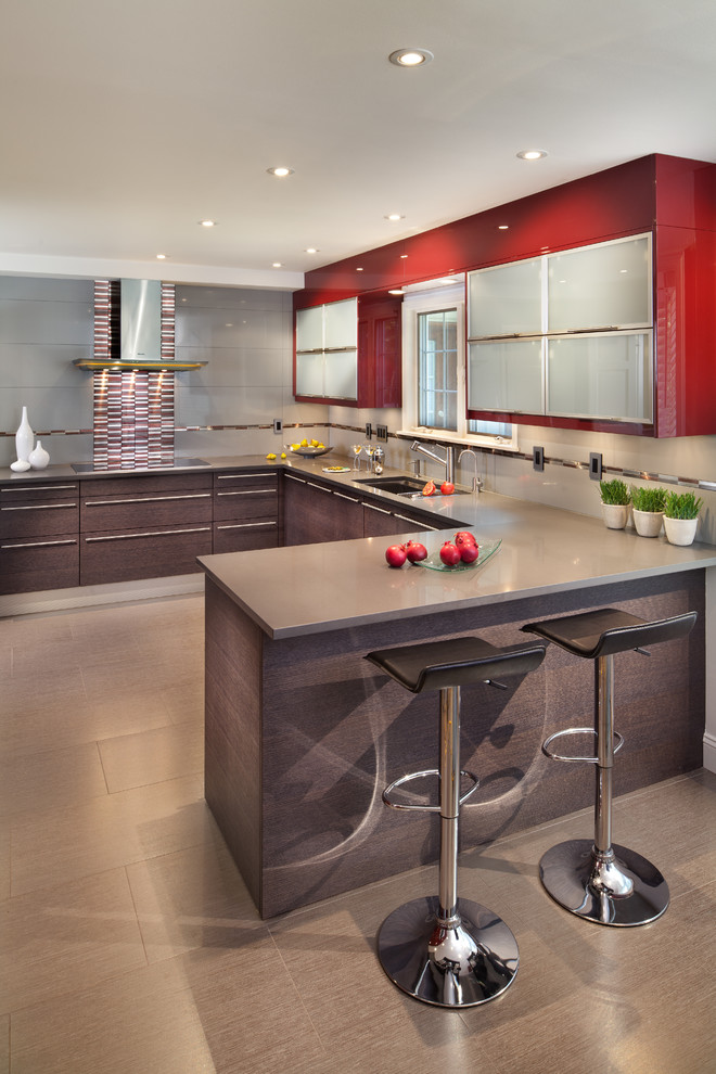 Media Room Designs Kitchen Contemporary with Bright Kitchen Brown Kitchen