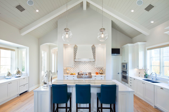 Media Room Paint Colors Kitchen Contemporary with Artistic Tile Blue Accent