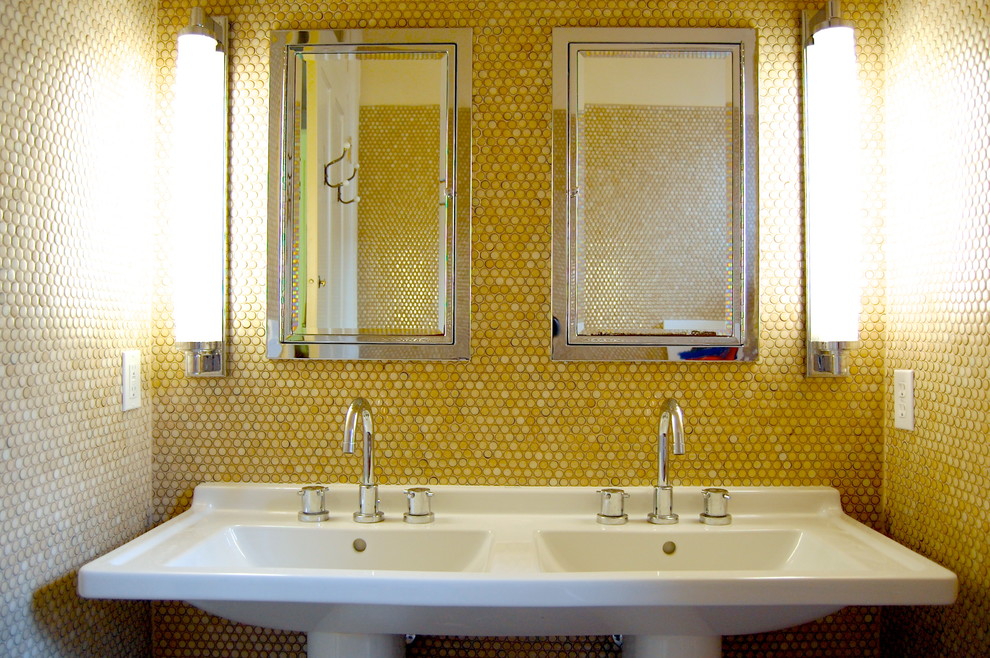 Medicine Cabinets with Lights Bathroom Transitional with Calm Double Bathroom Sink