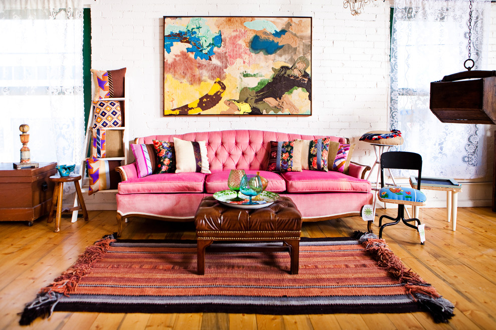 Memory Foam Couch Living Room Eclectic with Antiques Area Rug Brick