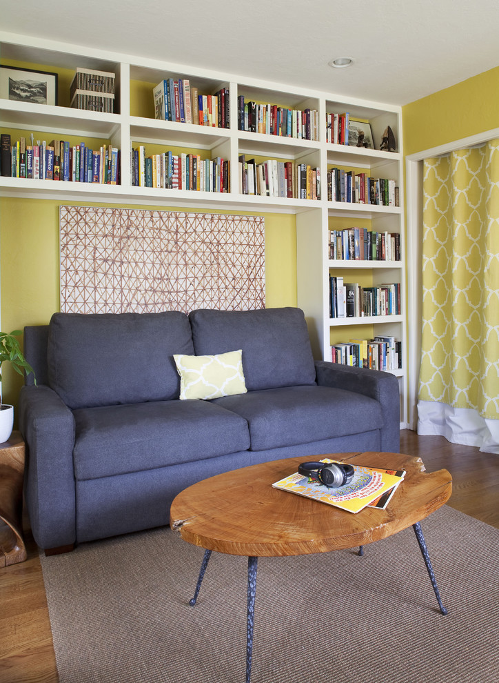 Memory Foam Sleeper Sofa Home Office Transitional with Area Rug Bookcase Bookshelves