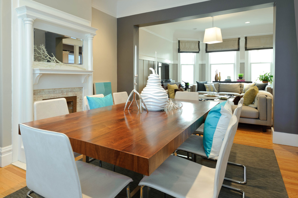 Metal and Wood Dining Table Dining Room Beach with Area Rug Baseboard Bay