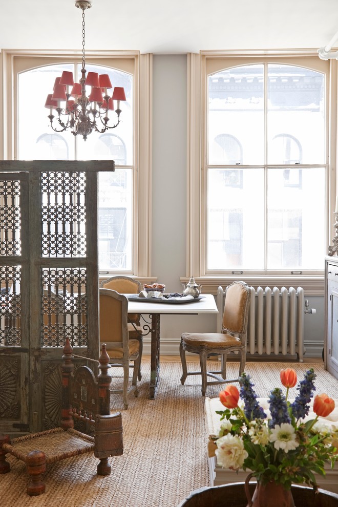 Metal and Wood Dining Table Dining Room Traditional with Afghani Afghanistan Beige Trim