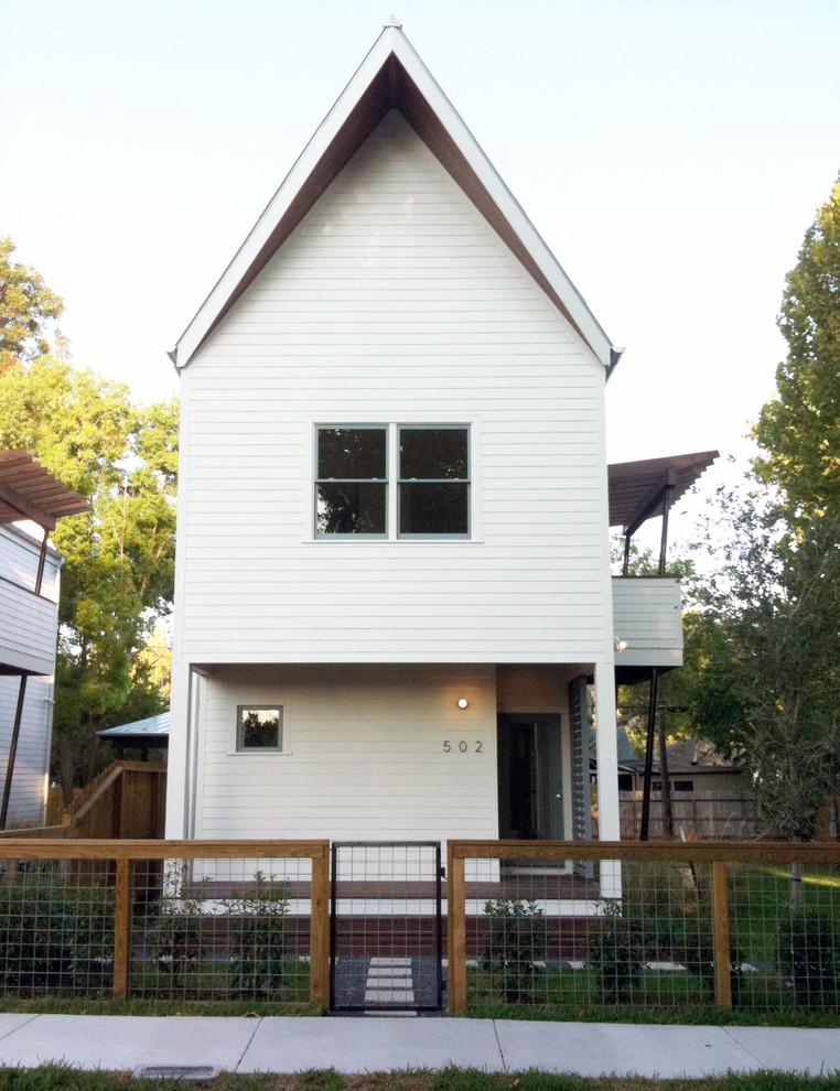 Metal and Wood Fence Exterior Contemporary with Entry Gare Fenestration Front