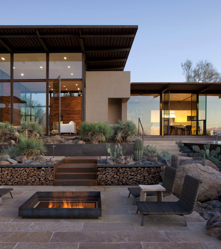 Metal Fire Pit Patio Contemporary with None 